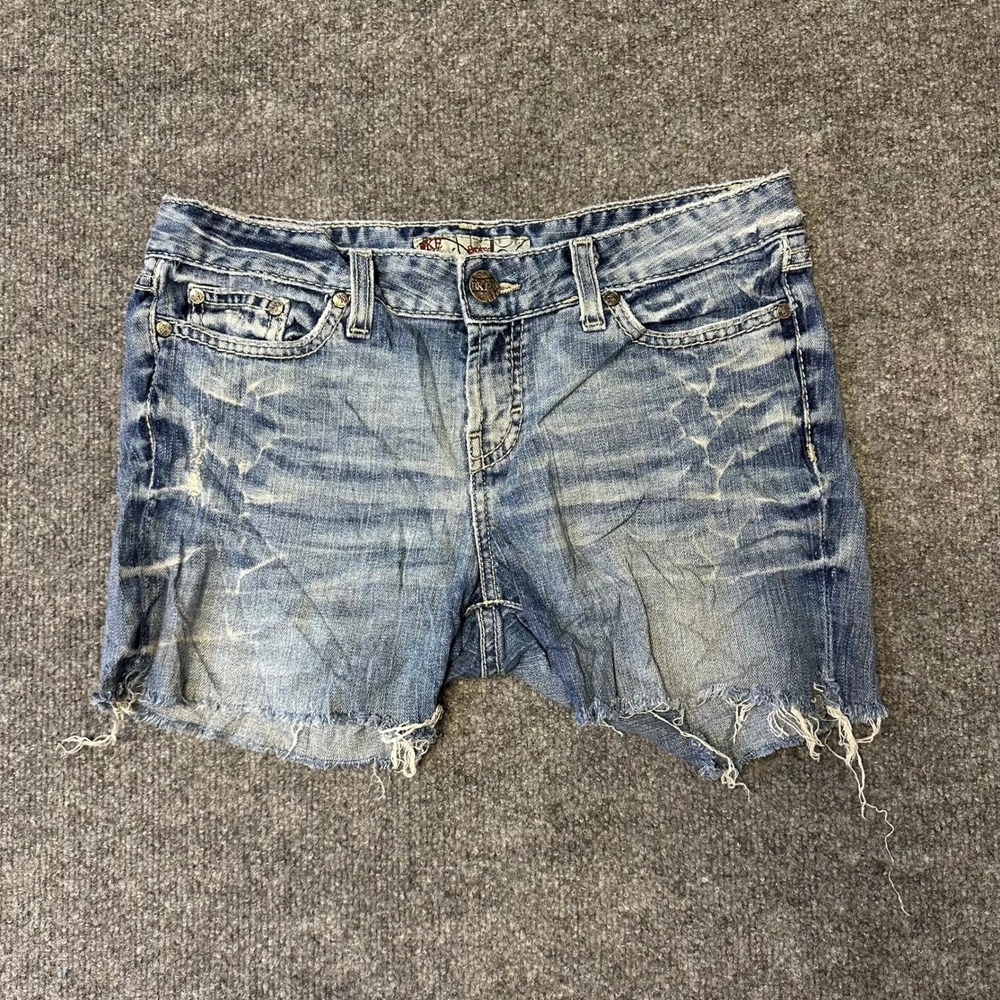 BKE Denim Shorts Womens Size 30 Blue Reese Distressed Cutoff Stretch Low Rise